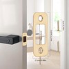 NICENEEDED 2 Pack Round Corner Deadbolt Strike Plate, Solid Brass
