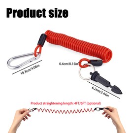 1 Pack Heavy Duty Breakaway Trailer Cable with High Rebound Spring,Emergency Safety Towing Coiled Wire for RV Trailers, Campers and Towing Accessories (6FT)