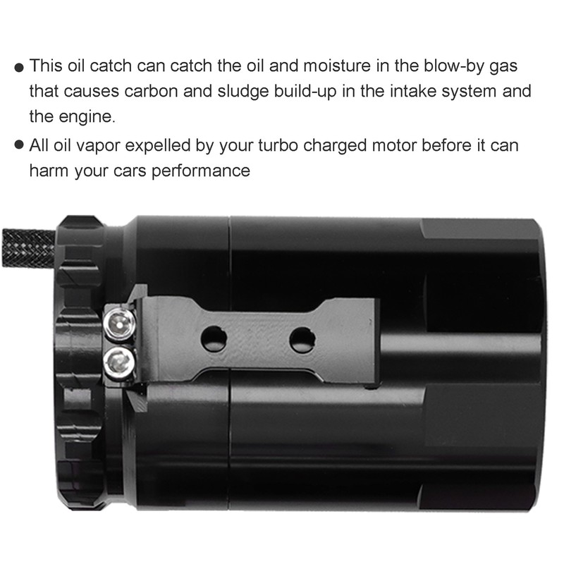 Universal Auto Oil Catch Can Breather Reservoir with Mounting Parts