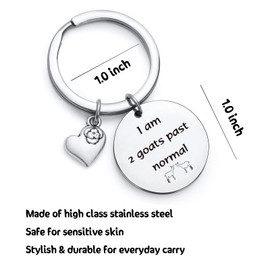 NOTHERS RSZOTW Goat Jewelry Goat Lover Jewelry Goat Farmer Keychain Christmas Day Gift Goat Farm Jewelry Daughter Gift Cousin Gift Grandma Jewelry Goats Charm Keyring