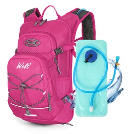 Wolt 18L Hydration Backpack with 2L Hydration Bladder for Men Women, Water Backpack for Hiking, Running, Cycling, Climbing(Pink)