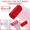 4 Rolls Mesh Ribbon, Metallic Foil Mesh Ribbon Metallic Mesh