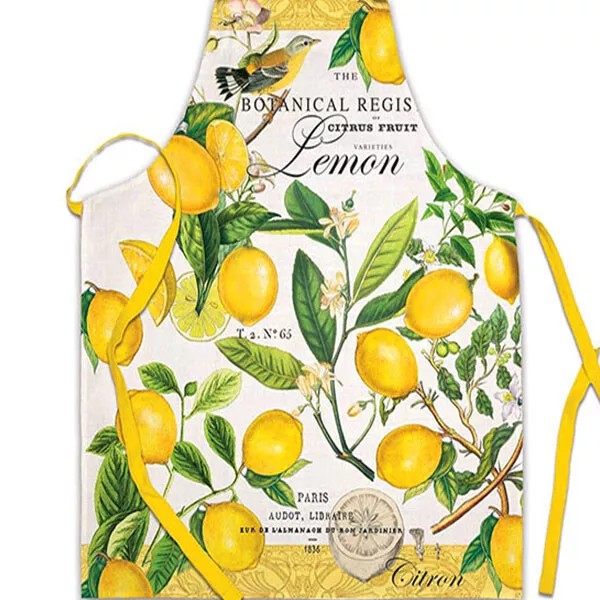 Michel Design Works Chef's Cotton Apron Lemon, Herbs & Basil