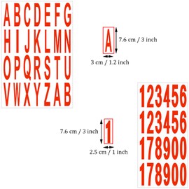 10 Sheet 3 Inch Mailbox Numbers and Letters Cut Classic Style Self-Adhesive Vinyl Waterproof Stickers Letter Decals Sticky for Outside Signs, Window, Door, Car, Truck, Home, House Address (Red)