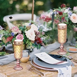 Rkyhwowby 12pcs 5oz Champagne Flute,Elegant Pink Crystal Glass Goblets Colored Drinking Wine Glasses Set, Multi-Color Champagne Glass Ideal For Weddings, Parties, Gifts (Set Of 12,Luxury, Durable)