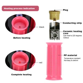 15pcs Electrci Hair Perm Rods, Electronic Hair Curlers, Compact Hot Rollers Large Curling Iron Full Large 30mm With Grip Clip