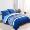 KAKIJUMN 7 Piece Bed in a Bag Stripe Comforter Set
