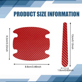 QZTYTY 8PCS Car Door Handle Scratch Protector, Door Handle Cover, Carbon Fiber Car Door Handle Bowl Sticker, Universal Waterproof Anti-Scratches Car Door Cup Protector Car Accessories for Models (Red)