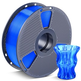 SUNLU 3D Printer Filament, Neatly Wound PLA Filament 1.75 mm, Dimensional Accuracy +/- 0.02mm, Fit Most FDM 3D Printers, 1kg Spool (2.2lbs), 330 Meters, Transparent 3D Printing Filament, Clear Blue