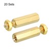 PATIKIL 15mm+6mm M3 Standoff Screws, 40 Pack Brass Hex PCB