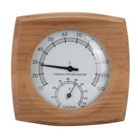 Haosie 2-In-1 Sauna Room Thermometer, Sauna Thermometer and Hygrometer, Wooden Sauna Thermometer, Sauna Accessories, for Steam Room Sauna Room