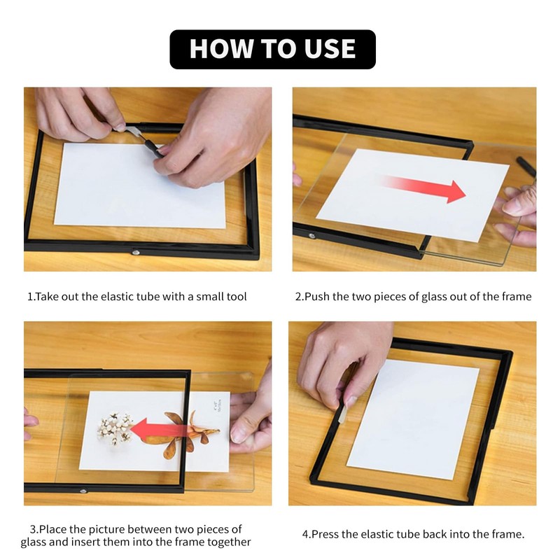 IZIDDO Black Floating Frame, 5"x7" Metal Frame For Picture 4x6,3.5x5,