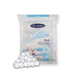 Realcare Premium Cotton Balls 100% Natural Pure Cotton Super Absorbent 200 pack