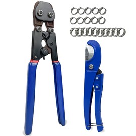 Sutekus PEX Cinch Tool Set For 3/8" to 1" Clamps Pex Crimping Tool Crimper and Pex Cutter With Free Clamps Pipe Fitting Tool Kit