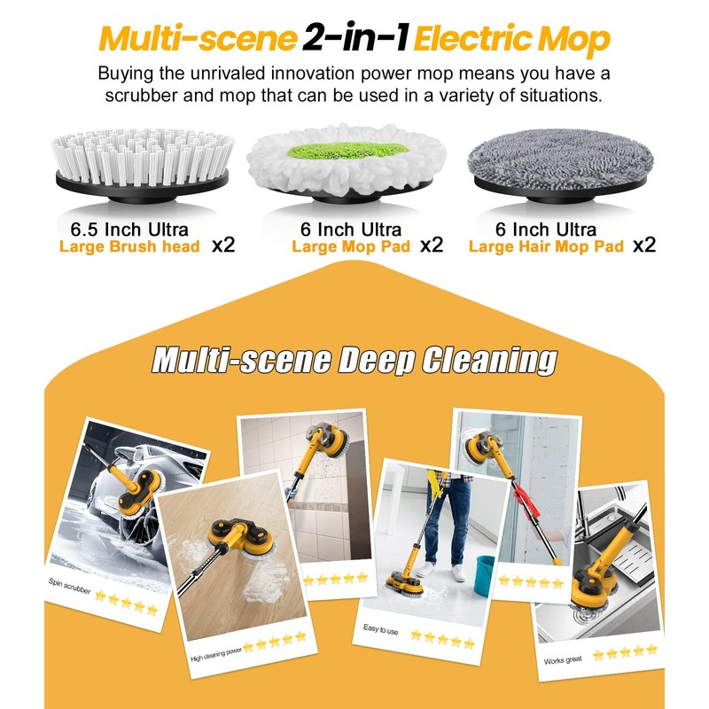 Qimedo Electric Mop M1 Pads,Replacement Pad for Electric Spin Mop,Cordless