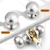 Probrico Door Knob Brushed Nickel Finish, 2 Pack Interior Door