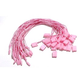 1000 PCS Hang Tag String Snap Lock Pin Loop Tie Fasteners,Polyester String Pink Hanging String Pink String Hang Tag String Fastener Hook Ties Easy and Fast to Attach