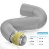 Hon&Guan 4'' Insulated Flexible Duct 4 FT Long, Gray Noise