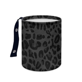 FUIBENG Black Leopard Print Cute Car Trash Bag, Hanging Car Organizer and Storage Bag, Trash Bin for Car Accessories, Vehicle, Travelling, Camping