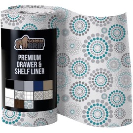 Gorilla Grip DripGuard - Forro de cajón y estante para gabinete, antideslizante, protección no adhesiva para cocina, revestimientos de plástico de superficie lisa sin BPA, armarios, cajones de baño,