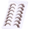 Brown Eyelashes Fairy Lashes Cat Eye Wispy False Eyelashes Strip