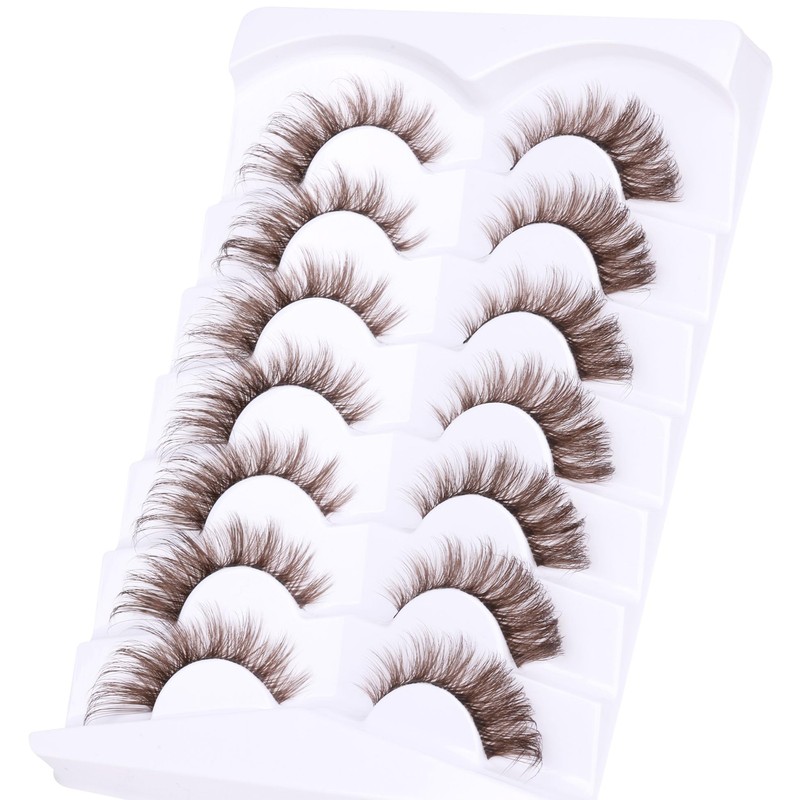 Brown Eyelashes Fairy Lashes Cat Eye Wispy False Eyelashes Strip