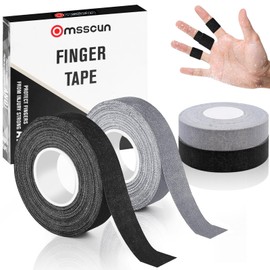 ‎Omsscun Finger Tape - 4 Rolls - Black and Gray - 1.5cm x 10m | Cotton Sports Tape, for Jiu Jitsu, Bouldering, Rock Climbing, BJJ, Crossfit, Rowing, Splinting & Golf (1 x Pack of 4 Rolls)