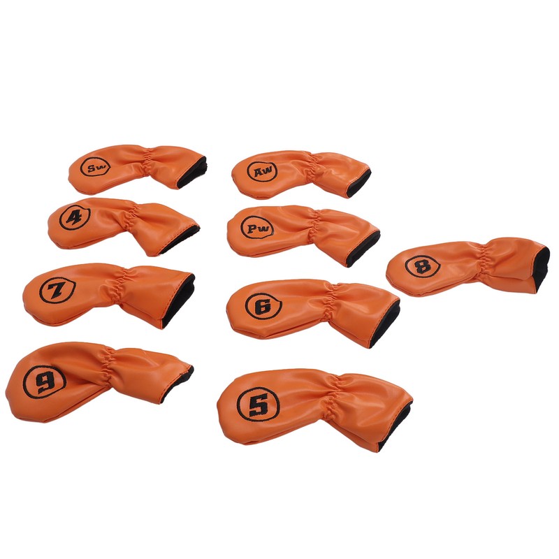 9pcs Golf Club Cover PU Leather Stylish Portable Golf Head