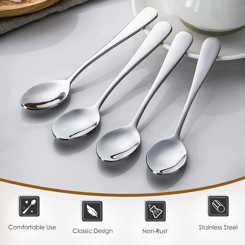Espresso Coffee Spoons Stainless Steel 6 Pieces Mini Spoons 4.2