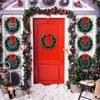 Jetec 10 Pcs Small Christmas Window Wreath with Red Bow