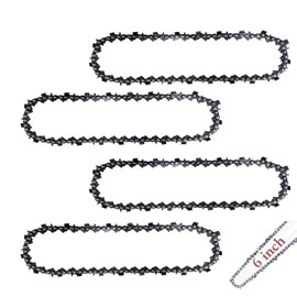 4 Pcs 6-inch saw chain, suitable for all cordless electric portable mini chainsaws, made of durablecarbon material. chain saw chain, suitable for pruning shears and wood cutting tools.