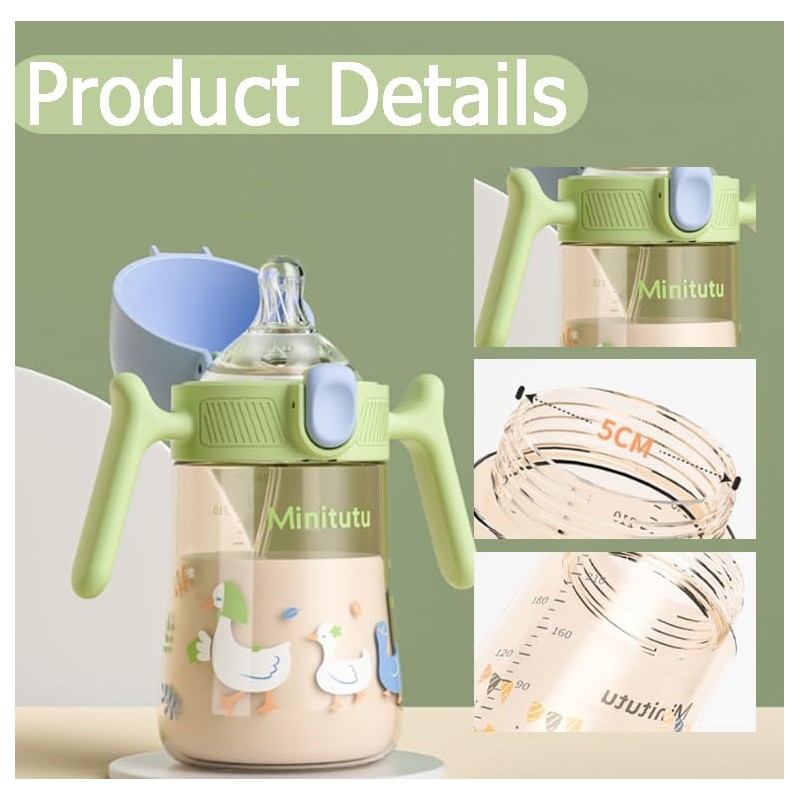 Qshare 3 in 1 Sippy Cup for Baby, Toddler Drinks