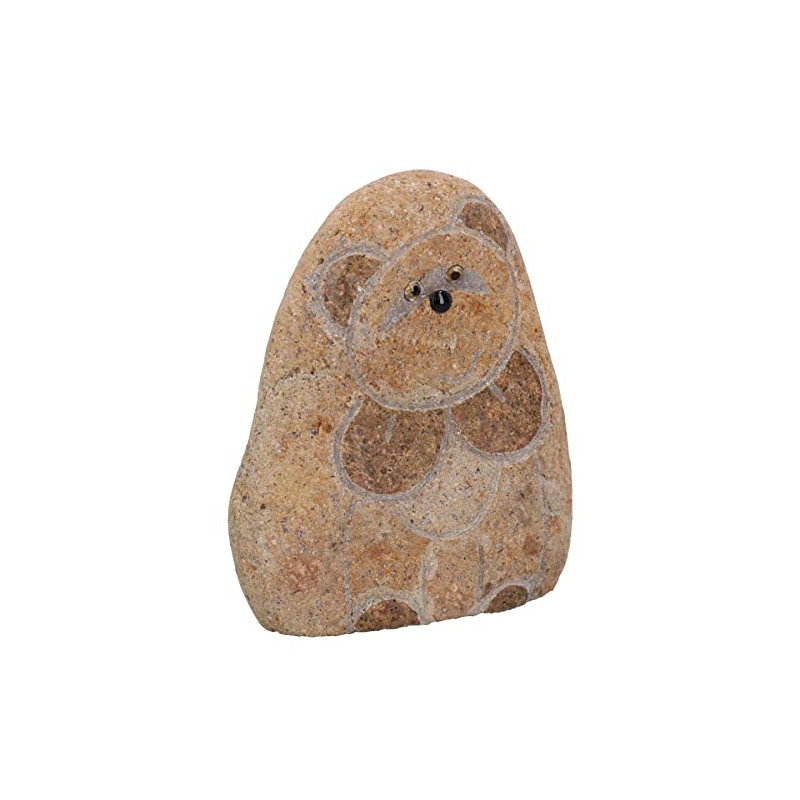 AB Tools Small Teddy Bear River Rock Hand Carved Stone