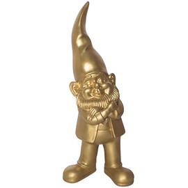 Pommerntraum ® Garden Gnome Gnome Garden Decoration Home Decoration POP Art (Gold, 27 cm)