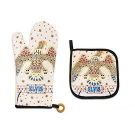 Midsouth Products Elvis Presley Oven Mitt & Pot Holder Set White Jumpsuit