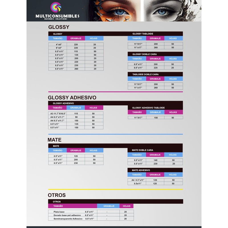 Papel Fotográfico Glossy Premium Carta 115g 100 Hojas