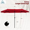 MFSTUDIO 13FT Double-Sided Outdoor Patio Umbrella, Large Rectangular Market Table