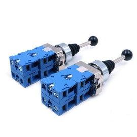 CENPEK 2pcs 22mm Cross Rocker Master Switch, 4-Way Auto-Lock/Auto-Reset, Joystick Switch Controllers 4 Position 4NO Momentary Type 150V/250V/600V Panel Mount