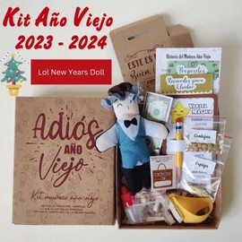 RUUFE New Years Doll año Viejo kit y velas navideñas Colombianas Muñeco año Viejo Colombia muñeco de año Viejo kit velas navideñasColombianas velas de la prosperidad (2 Dolls Kits & 2 Candles kit)