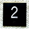 Brand New 2nd Floor Elevator Jamb Plate Sign, Braille #2,