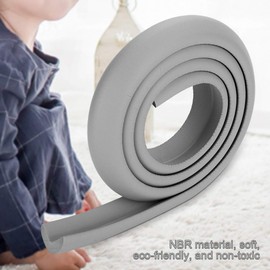 Baby Proofing Edge Corner Protector, L-Form Extra dicker Weichgummi Baby Safety Bumper Strip 6,5 Fuß (2 m) mit doppelseitigem Band Möbelkantenschutz für Schranktische Schubladen(Grau)