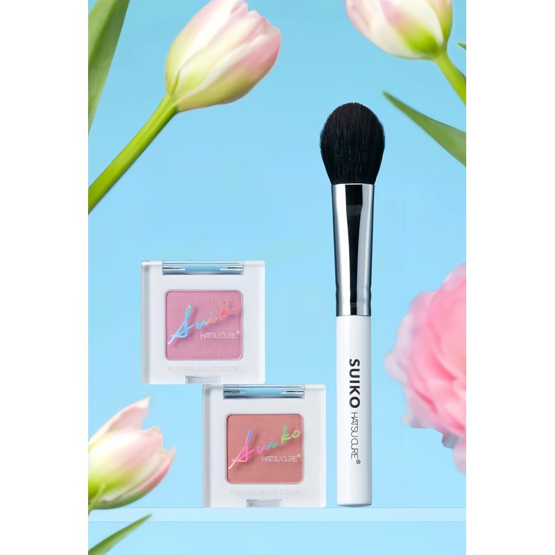 Suiko Kumano Multi-Cheek Brush, Goat Wool Multifunctional Powder Brush, Face,