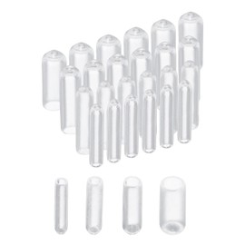uxcell 40pcs Round Rubber End Caps 3/32" 1/8" 5/32" 1/4" Clear Vinyl Cover Screw Thread Protectors Assortment Kit