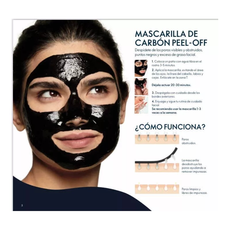 Pure Skin Oriflame Mascarilla De Carbón Activado Pell-0ff Pure Skin
