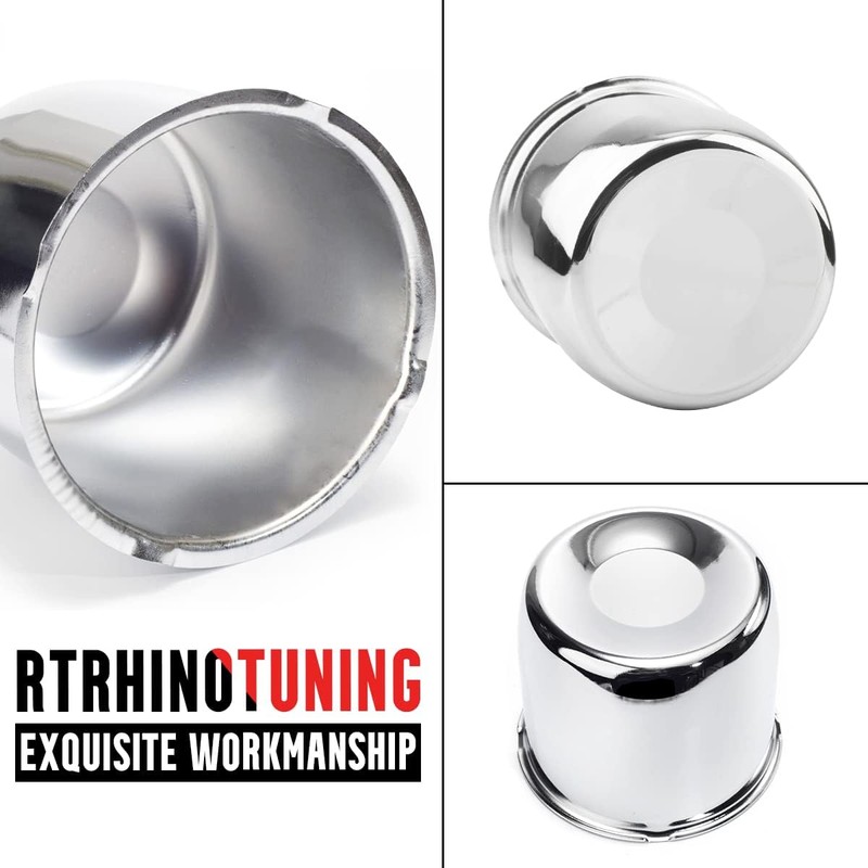 RTRHINOTUNING 4Pcs 4.25inch Push Through Wheel Center Caps for Truck