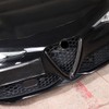 LLKUANG Real Carbon Fiber Front Grille Decoration Frame Trim Fit