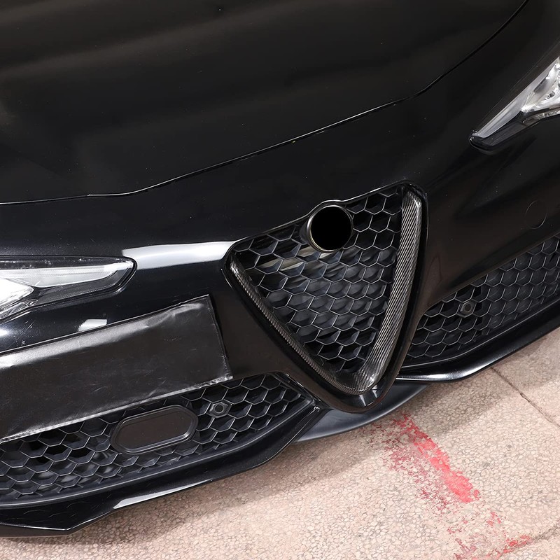 LLKUANG Real Carbon Fiber Front Grille Decoration Frame Trim Fit