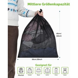 OTraki Pack of 2 Laundry Net Large for Washing Machine, 50 x 60 cm Laundry Net with Drawstring Closure, Laundry Bag, Travel, Fine Mesh, Reusable Laundry Bag for College Dorm