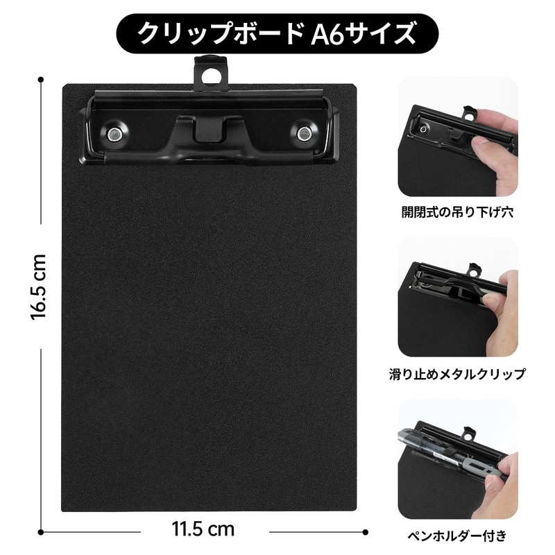 FRETONBA Clipboard A6 2-Pack Mini Size Binder for Notepads, Lightweight,