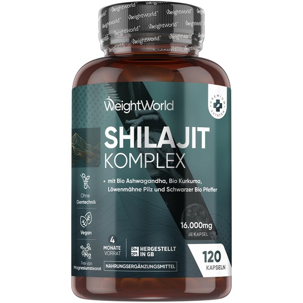 WeightWorld Shilajit Komplex 16.000mg - 120 vegane Kapseln fr 4